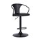 Armen Living Eagle Adjustable Height Swivel Black Faux Leather and Black Wood Bar Stool with Black Metal Base LCEASWBABLBL - alternate 1